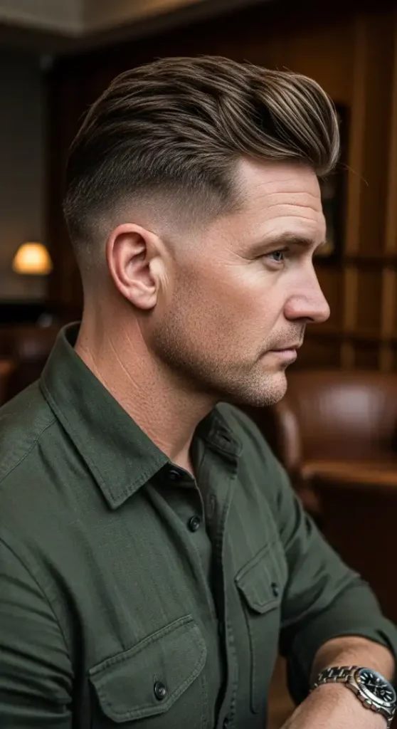 The Textured Caesar with Low Drop Fade