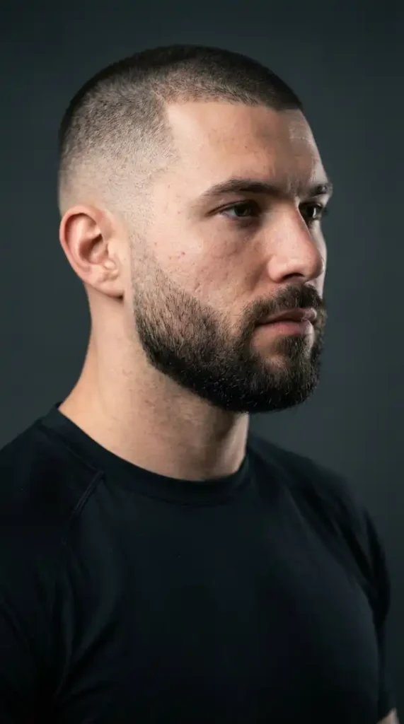 High Fade Beard with Buzz Cut