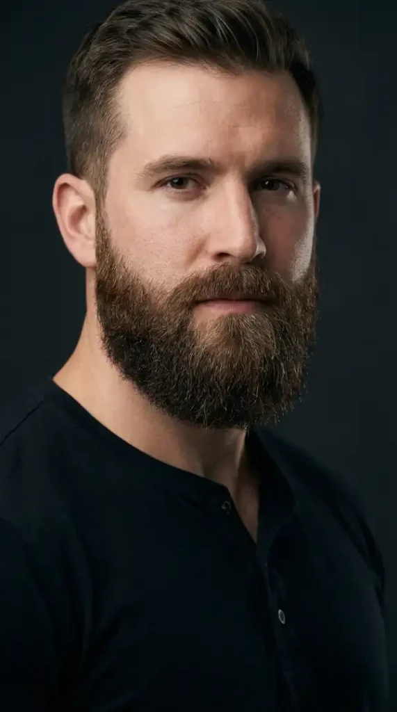 Full Beard with Faded Sideburns