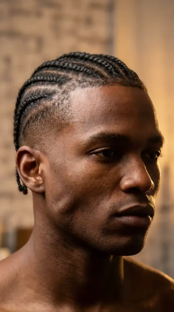 Cornrows with Low Fade