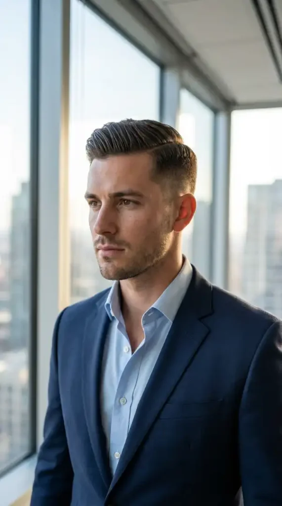 Modern Low Fade Comb Over