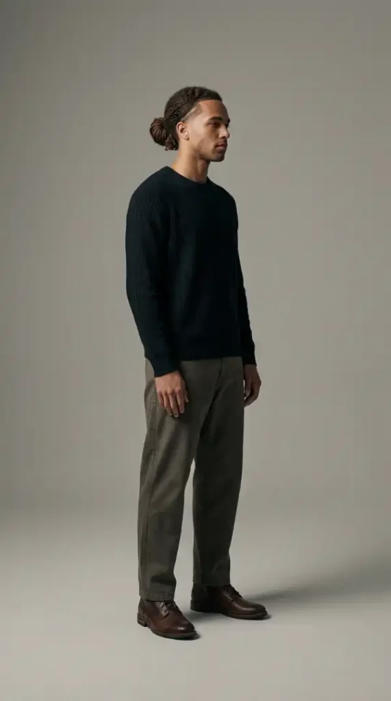 Long Hair with Low Man Bun