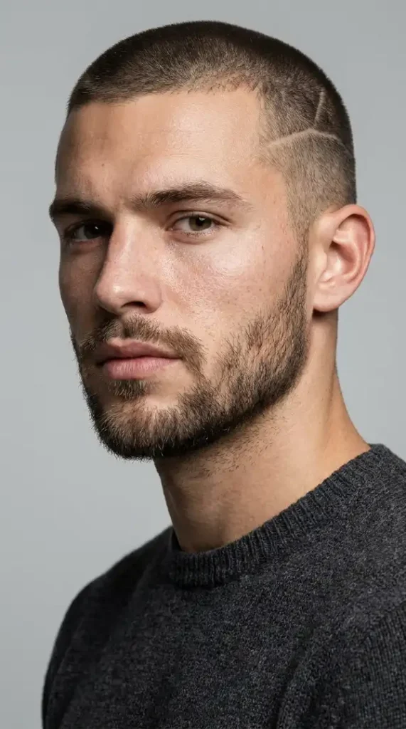 Buzz Cut with Line Design