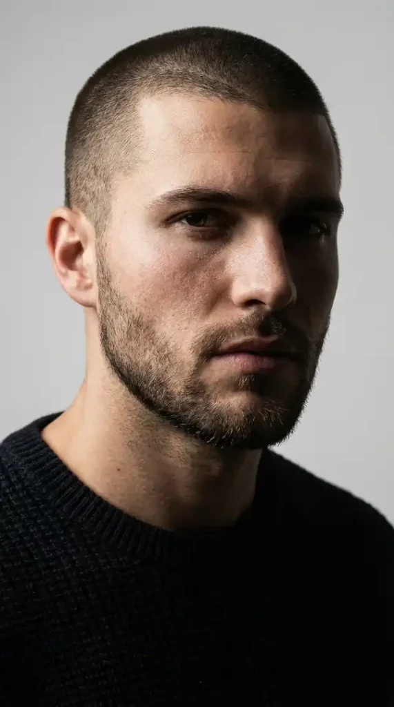 Buzz Cut with Sharp Beard