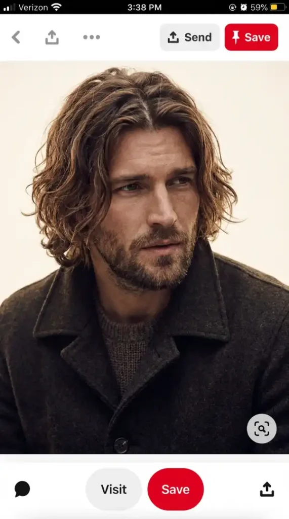 Textured Long Hair with Middle Part