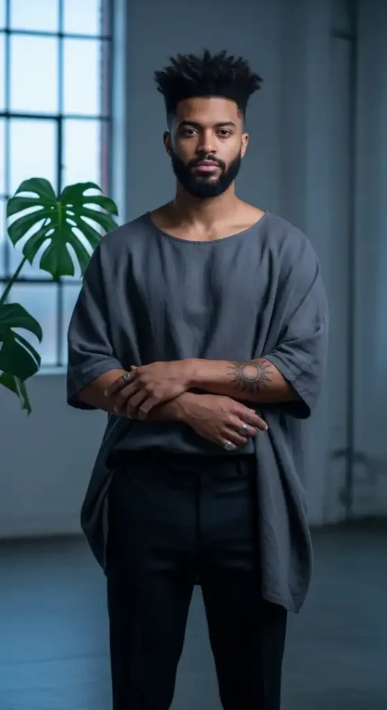 The "Modern Nomad" Temple Fade with Curls