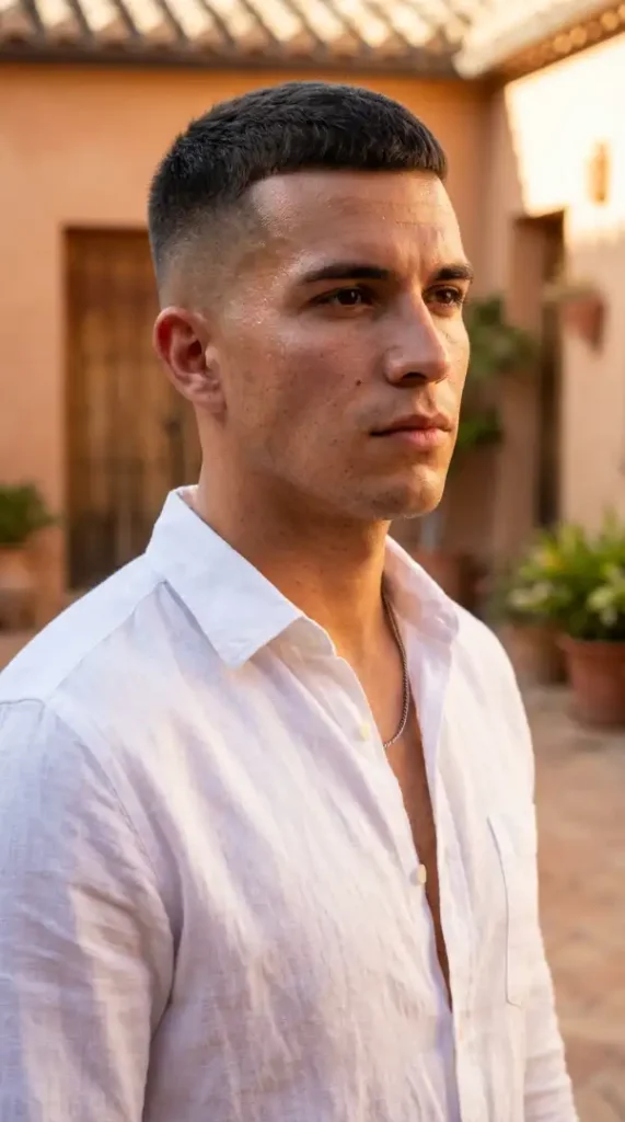 The "Latino Low-Fade" Caesar