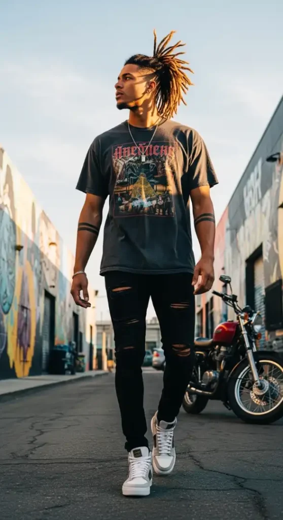 The "Urban Nomad" (High-Top Blonde Ombré Locs)