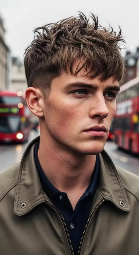  The "British Indie" (Mid Fade Scissor Cut)
