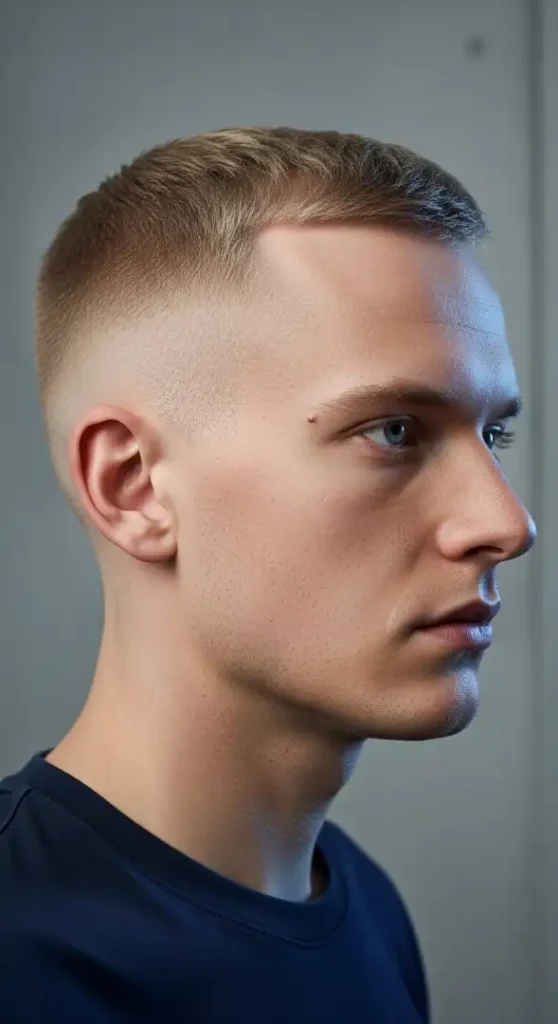 The "Nordic Precision" (Bald Drop Fade)