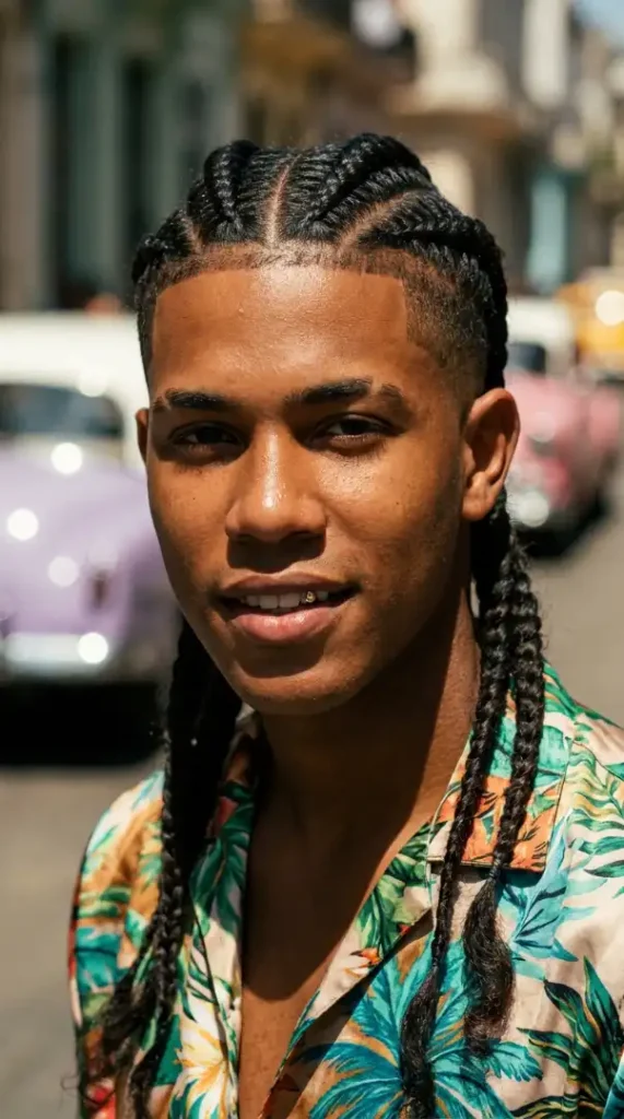 The Afro-Latino "Sun-Kissed" Braided Fade