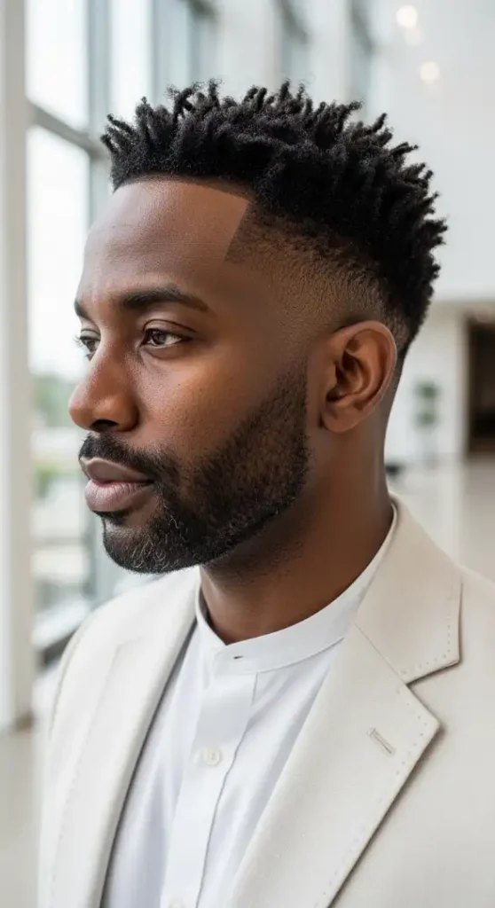 The "Executive Fade" (Tapered Short Locs)