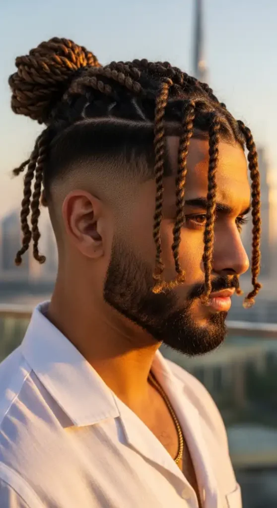  The "Desert Oasis" Temple Fade with Long Rope Twists