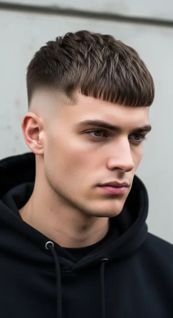The High Skin Fade with Blunt-Cut Textured Crop