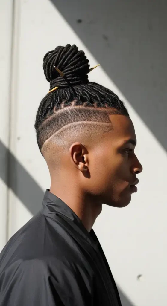 The "Samurai Loc Knot" (Top Knot with Shaved Nape)