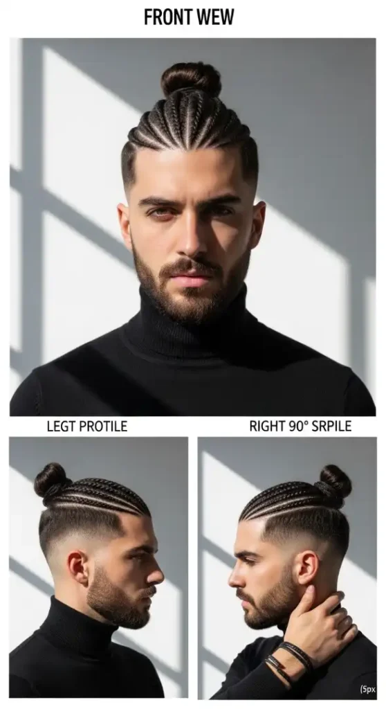  The Fusion: Faded Man Bun with Underbraids