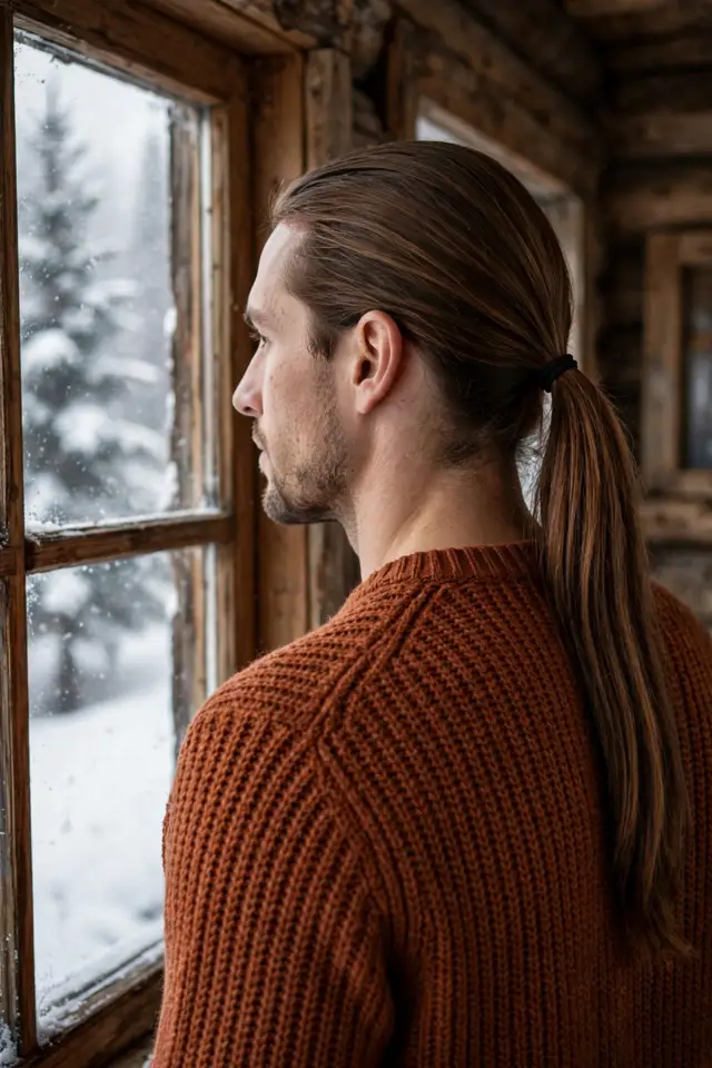 The Low Ponytail - long hair men look 9