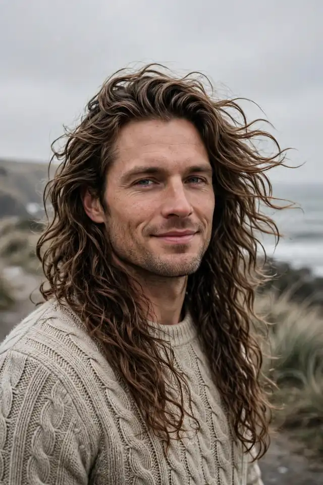 The Wavy Shoulder Flow - long hairstyles for men look 12