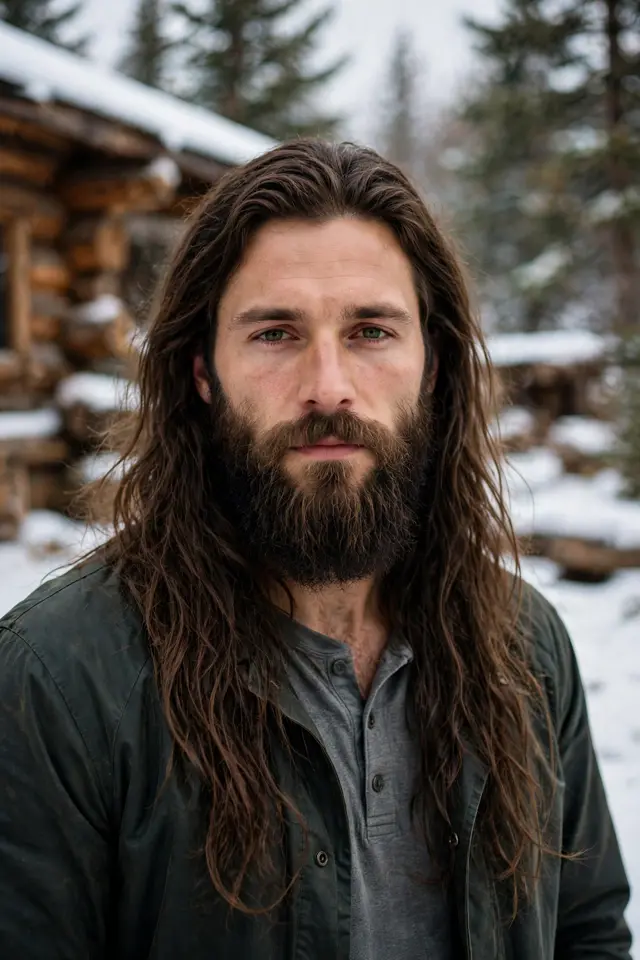 Long Hair with a Full Beard - long hair men look 13
