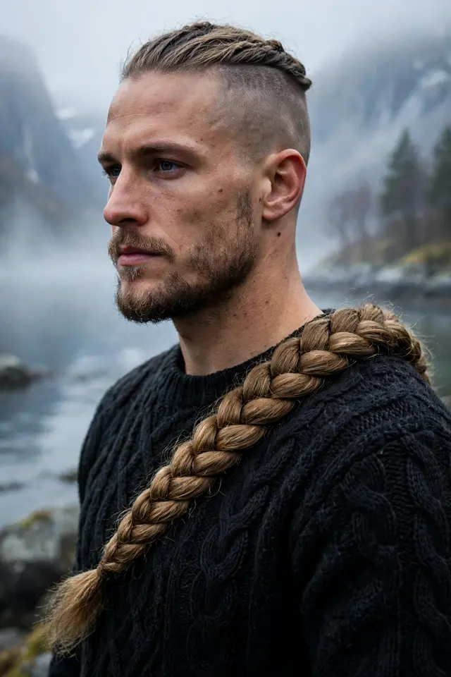 Viking Braids - long hair men look 16