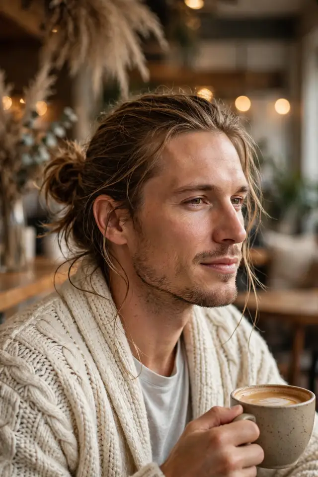 The Low Loose Bun - man bun hairstyles look 19