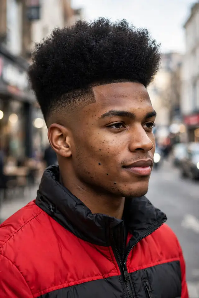 Modern High Top Fade - hairstyles for black men winter look 07