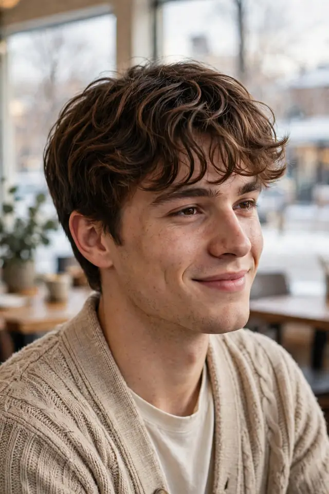 Wavy Fringe - winter haircuts for men look 9