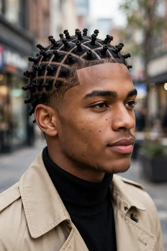 Starter Locs with Comb Coils - hairstyles for black men winter look 10