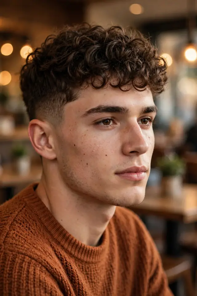 Short Curly Fringe - winter haircuts for men look 11