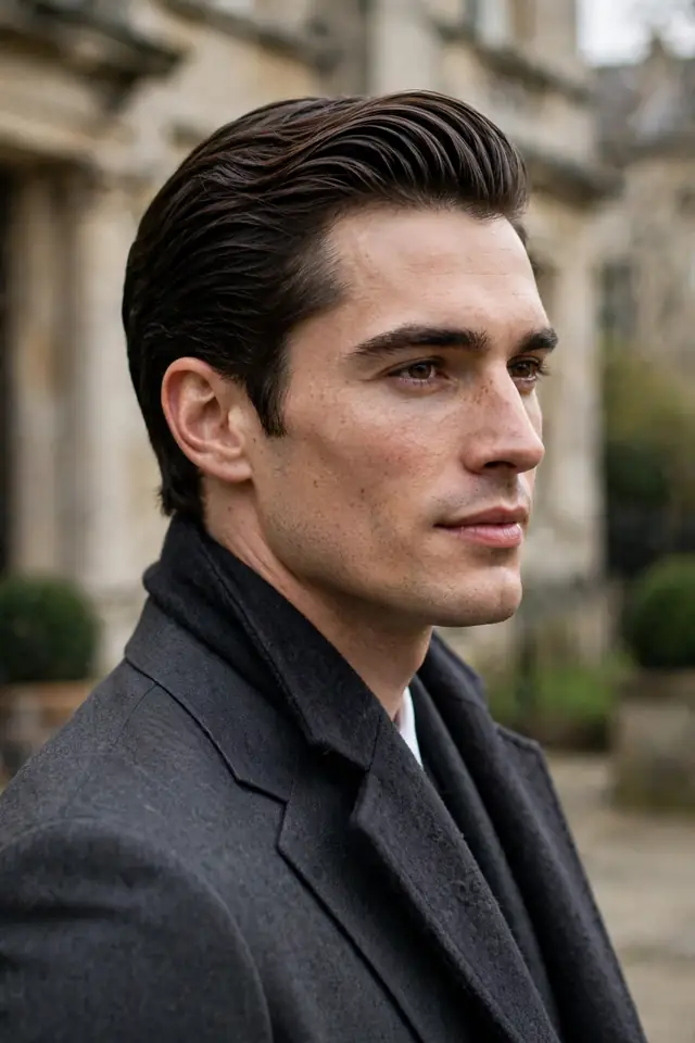 Old-Money Slick Back - winter haircuts for men look 14