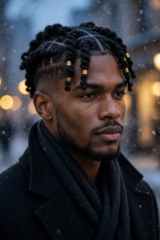 The Winter Crown - hairstyles for black men winter look 20